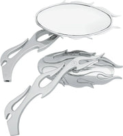 Drag Specialties Flame Oval Mirrors Chrome