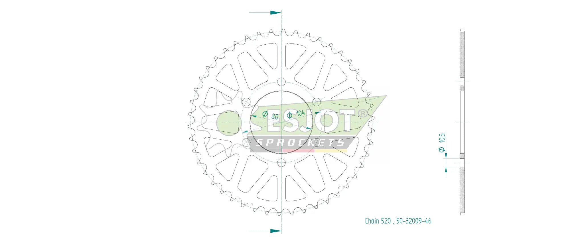 Esjot 520 Standard Rear Sprocket