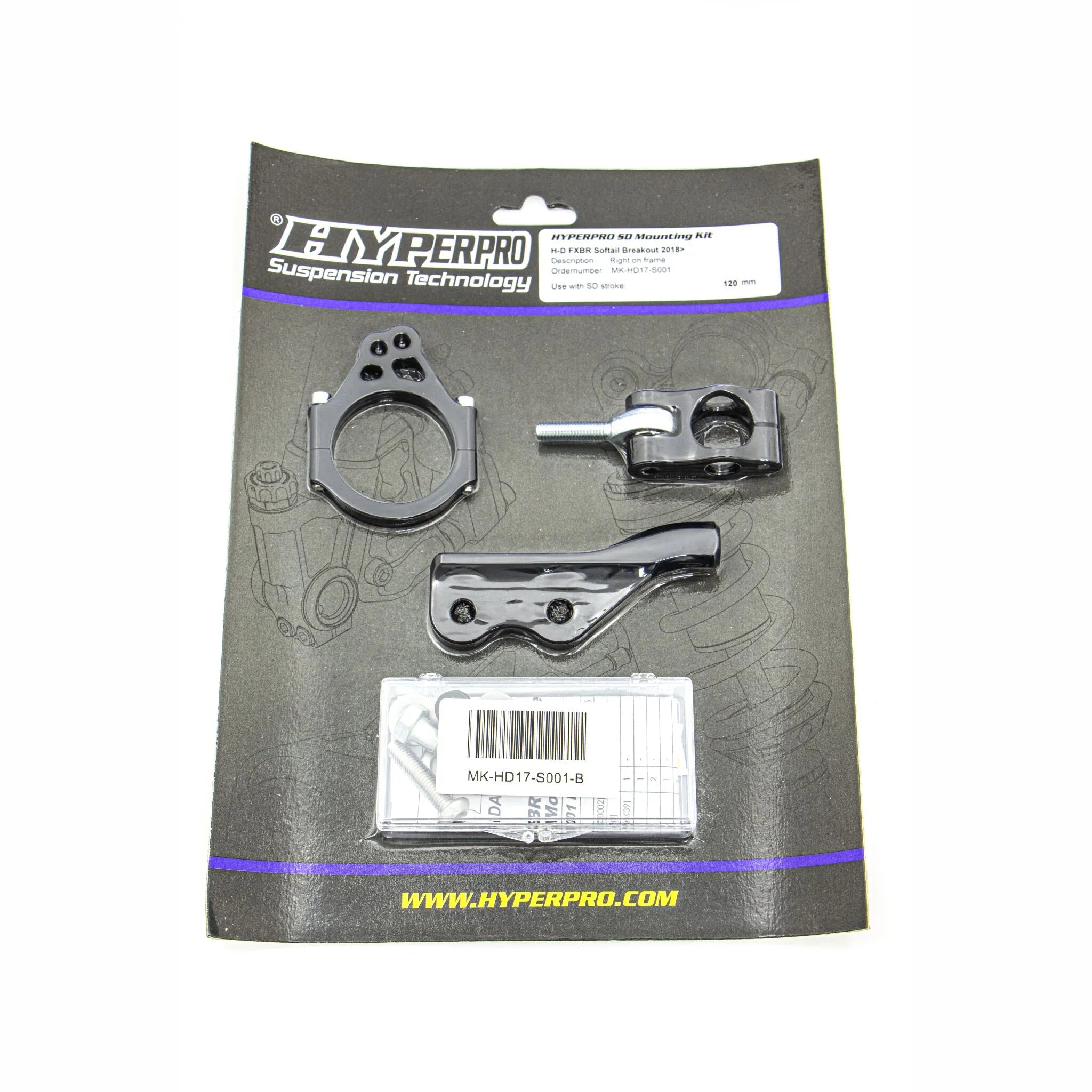 Hyperpro Steering Damper Mounting Kit - Black