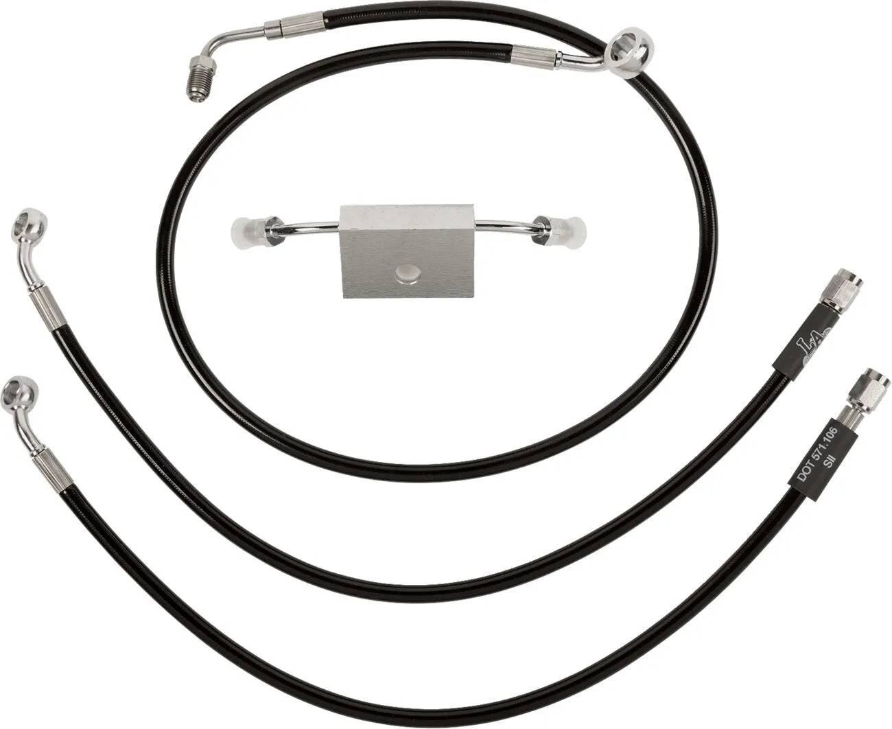 La Choppers Black Braided Brake Line Kit With Abs