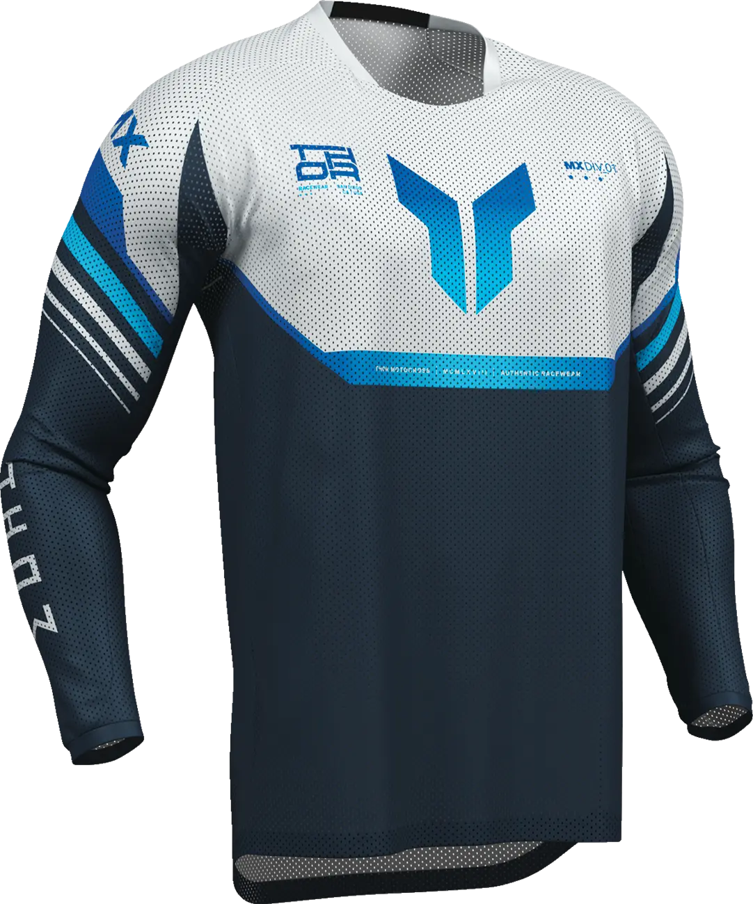 Thor Launchmode Air Raptor Jersey - Gray/White/Midnight Blue