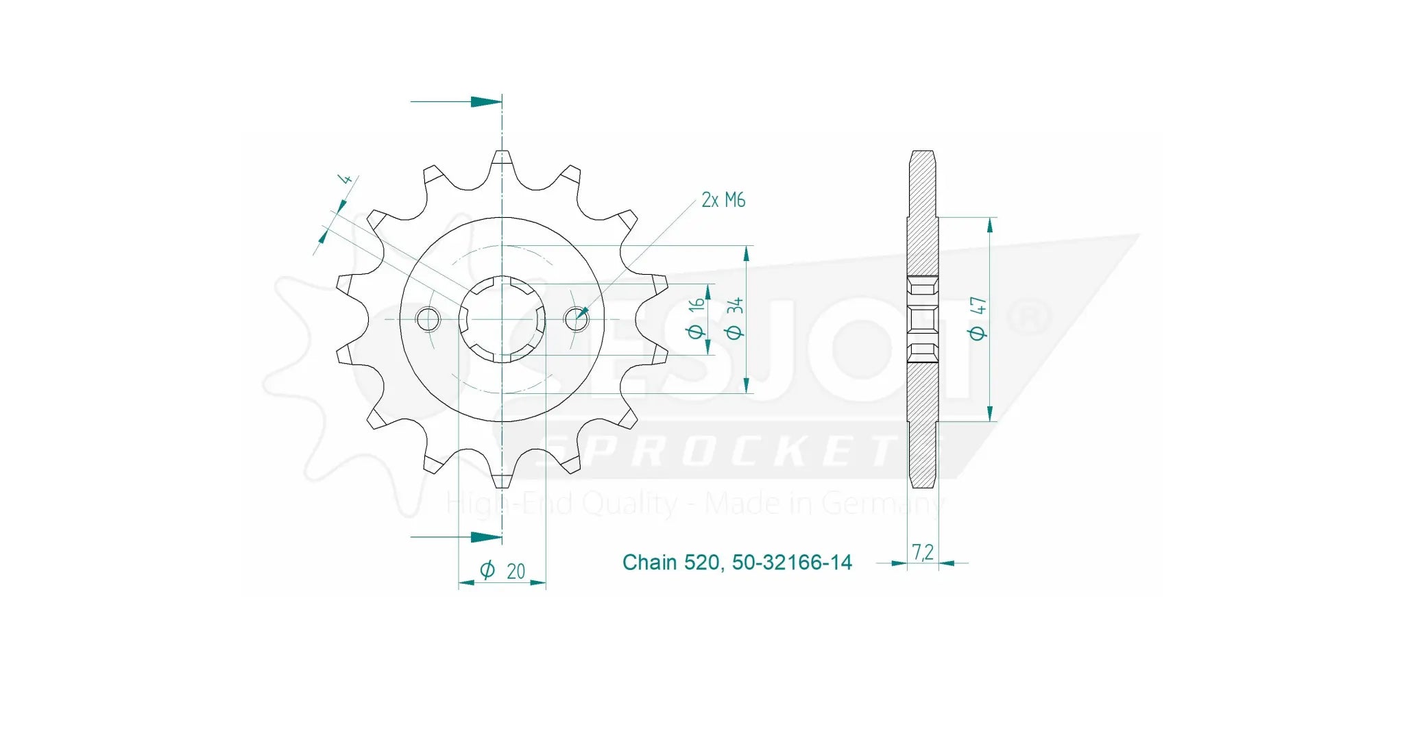Esjot 520 Sprocket - Front Motorcycle Sprocket