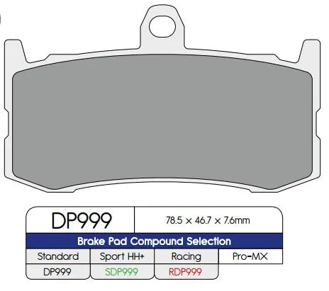 Dp Brakes Rdp999 Race Pads For High-performance Braking
