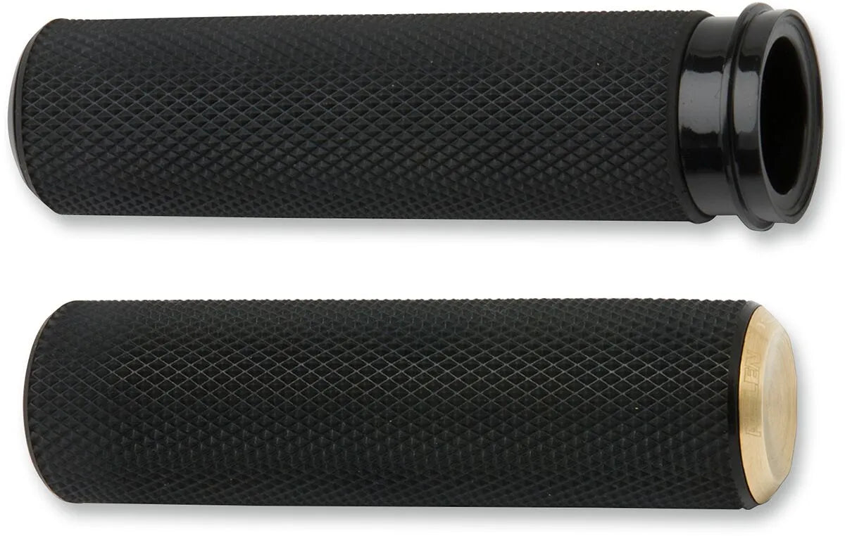 Arlen Ness Knurled Grips - Black/brass
