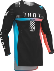 Thor Sportmode Synth Jersey - Black/White/Turquoise/Coral