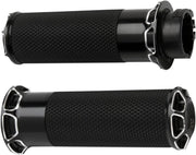 Arlen Ness Beveled Grips - Black Anodized