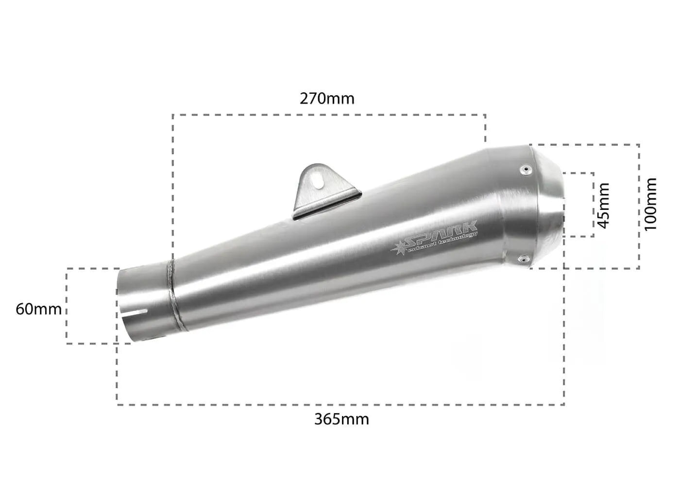 Spark Gp-style Slip-on Muffler In Stainless Steel