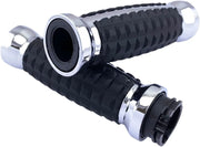 Drag Specialties Grenade Grips - Chrome/black