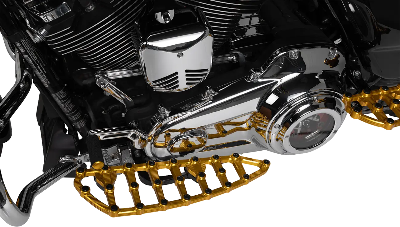 Arlen Ness Mx Billet Floorboards - Gold
