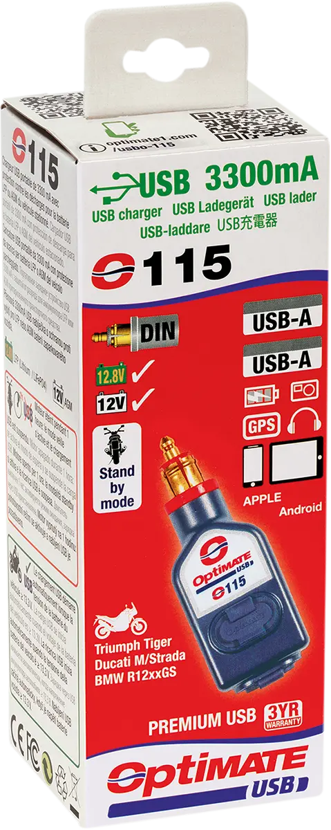 Tecmate Optimate Dual Usb Charger - 3300ma