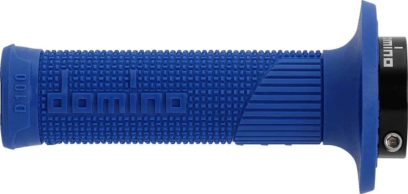 Domino D100 D-lock Grips - Blue Motorcycle Grips