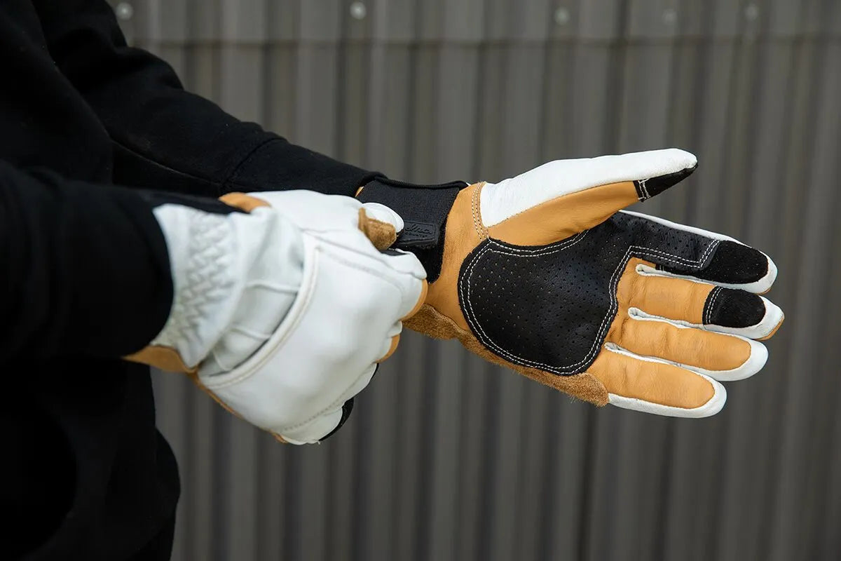Biltwell Belden Gloves - Black/Light Gray/Golden Yellow