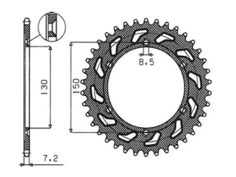 Sunstar Steel Rear Sprocket - 51 Tooth