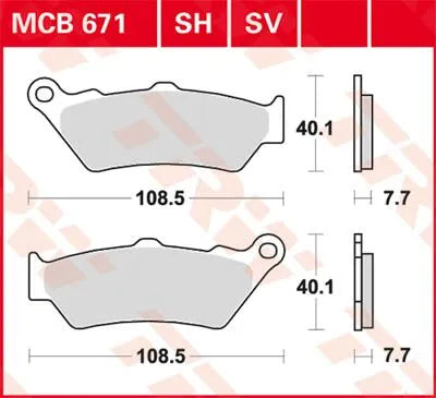 Trw Sh Series Sintered Rear Brake Pads