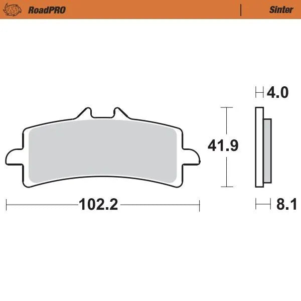 Moto-master Roadpro Sinter Brake Pad Front Sintered Metal