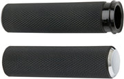 Arlen Ness Knurled Grips - Black/chrome