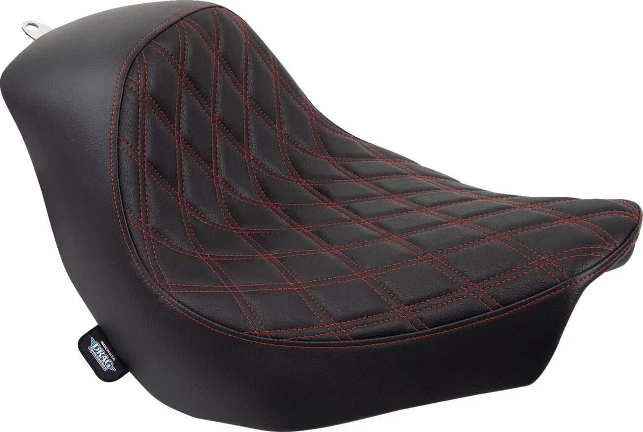 Drag Specialties Solo Seat - Black/red
