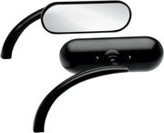 Arlen Ness Micro-mirror - Black, Convex, Oval