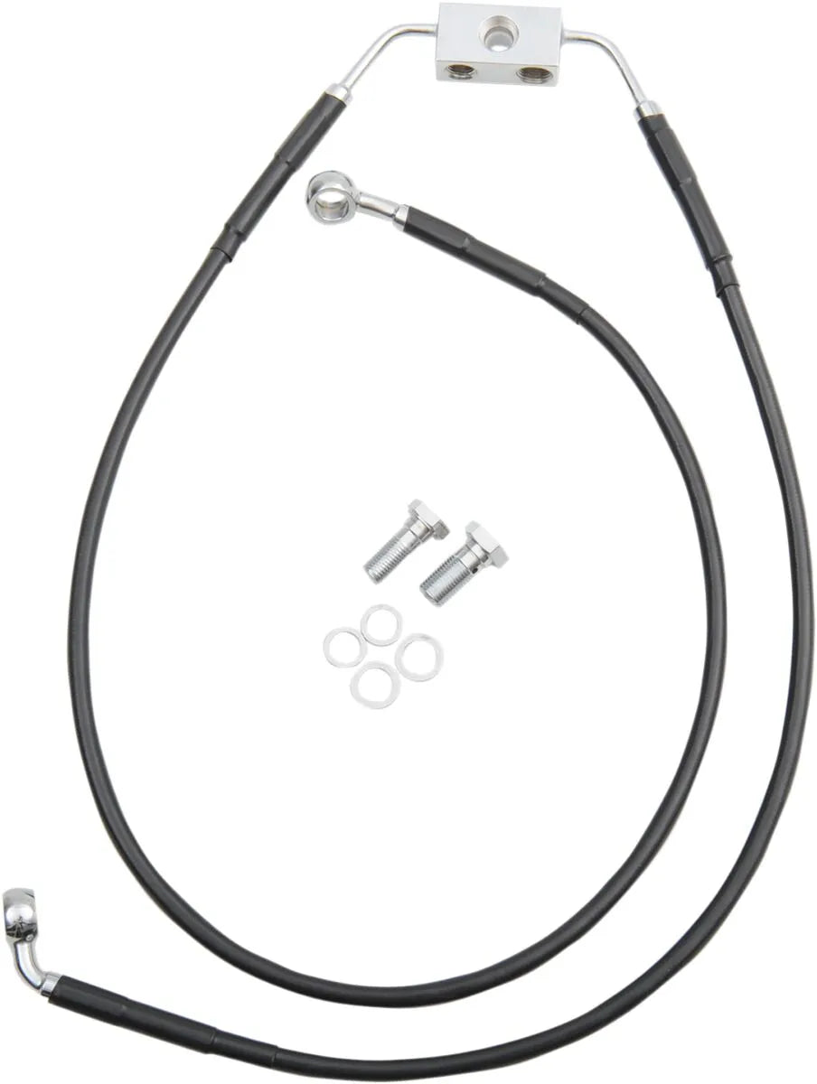 Drag Specialties Extended Black Vinyl Brake Line Kit
