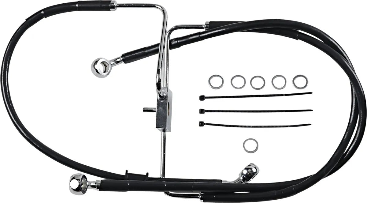 Drag Specialties Extended Brake Line 31" Stainless Steel Front