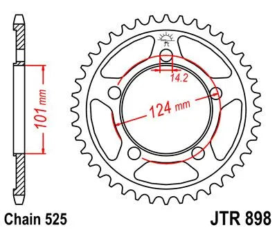 Jt Sprockets Steel Rear Sprocket 525-42t