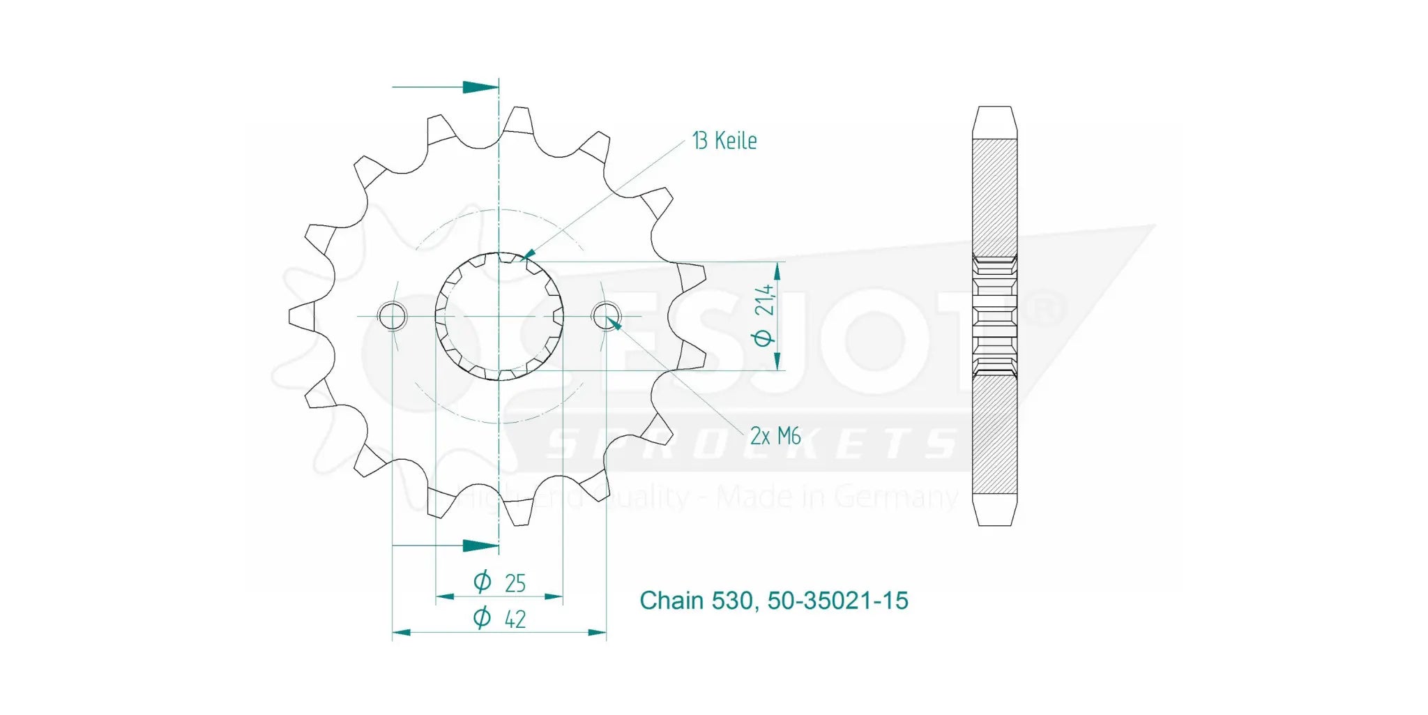 Esjot 530 Front Sprocket - High-performance Steel