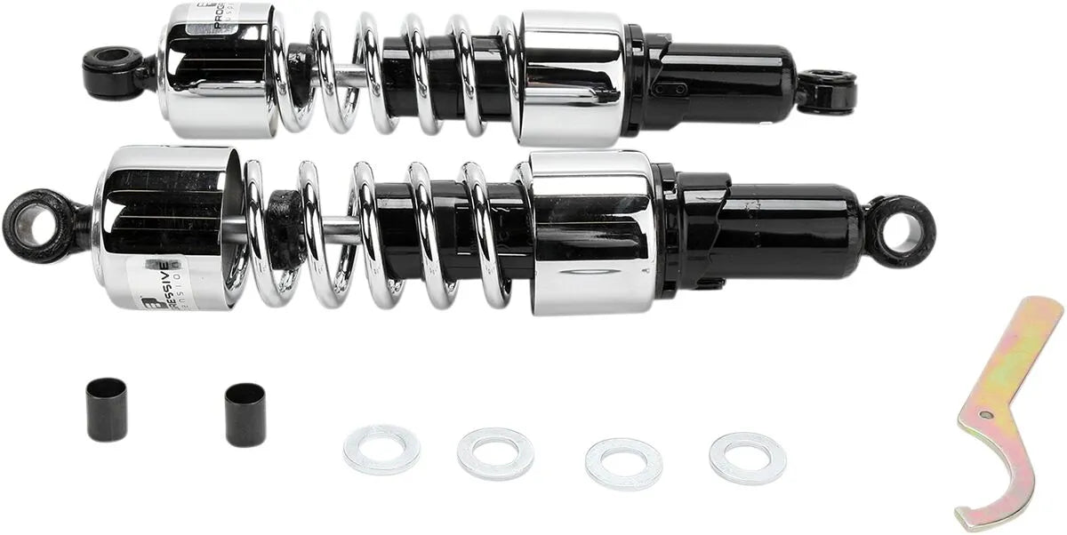 Progressive Suspension 412 Series Cruiser Shocks - Black/chrome