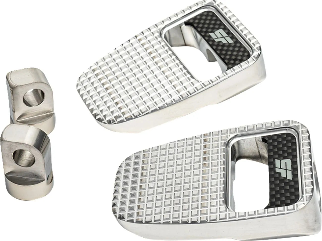 Slyfox Foot Pegs - Billet Aluminum, Silver Polished