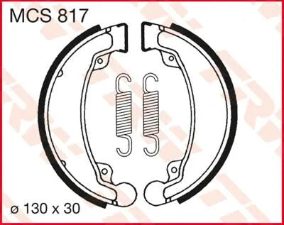 Trw Mcs817 Organic Brake Shoes - 130mm Diameter