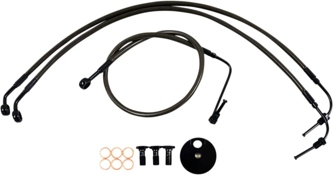 La Choppers Midnight Braided Brake Line Kit With Abs