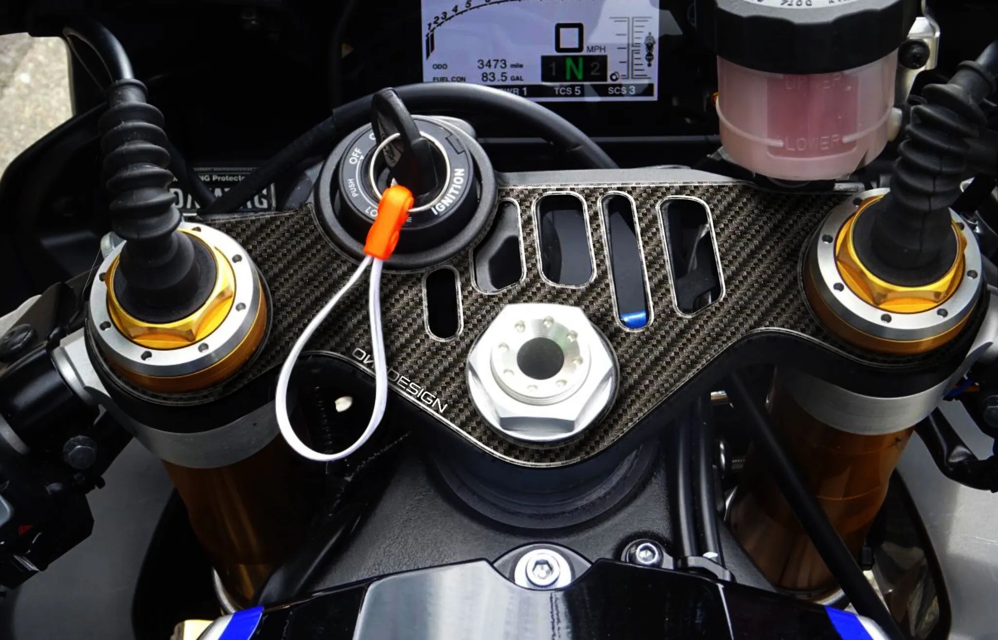 Onedesign Yoke Protector With Carbon Fiber Graphic For Yamaha