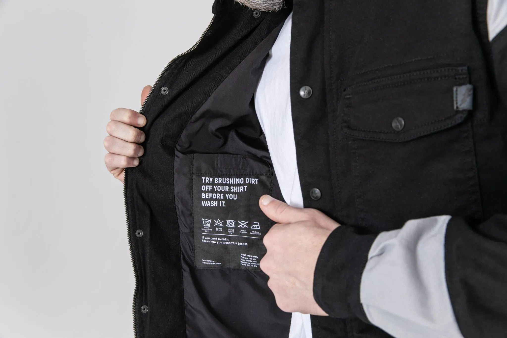 John Doe Prison Motoshirt Jacket - Black/White