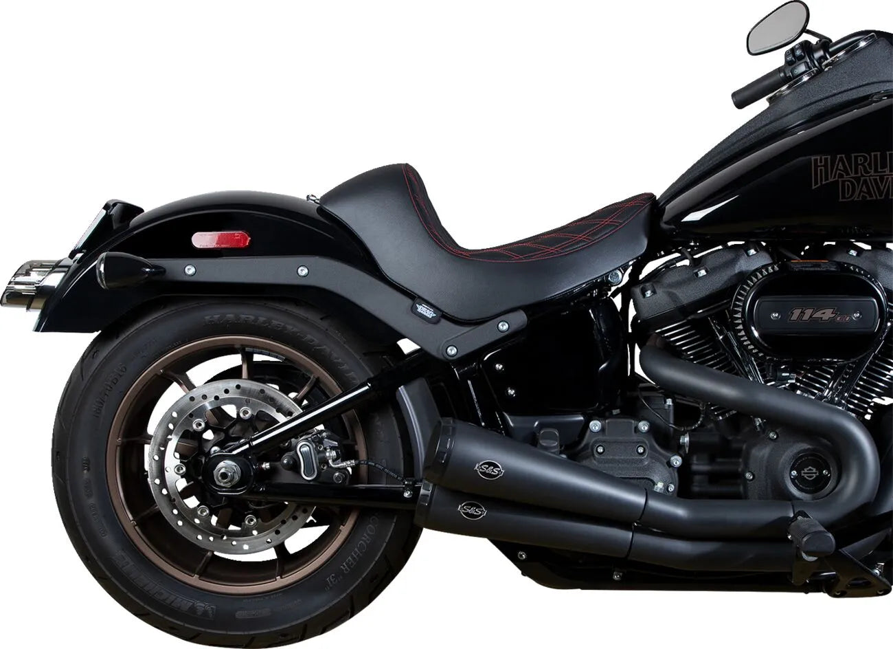 Drag Specialties Solo Seat - Black/red