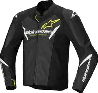 Alpinestars Faster V3 Airflow Leather Jacket - Black/White/Yellow Fluo