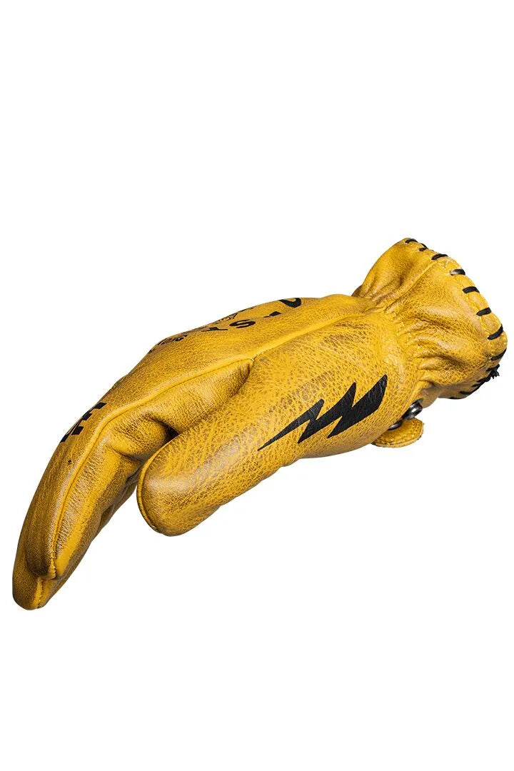 John Doe Coyote Leather Motorcycle Gloves - Black/Yellow