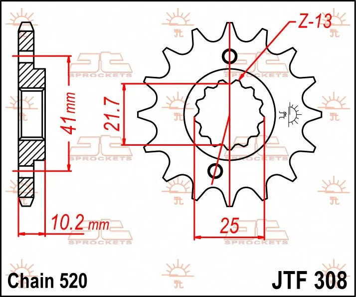 Jt Sprockets Front Sprocket - 520 Chain, 15 Tooth