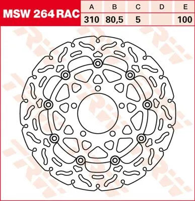 Trw Contoured Floating Brake Rotor For Sport/touring Bikes