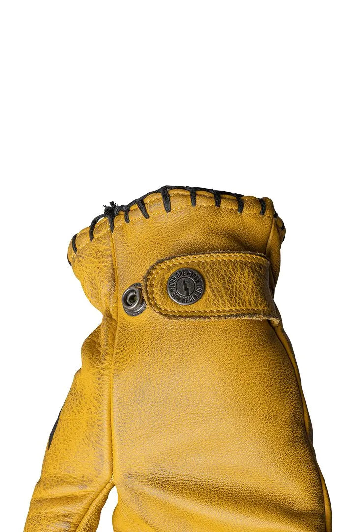 John Doe Coyote Leather Motorcycle Gloves - Black/Yellow