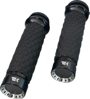 Khrome Werks Turbine Grips - Black Rubber, 1"