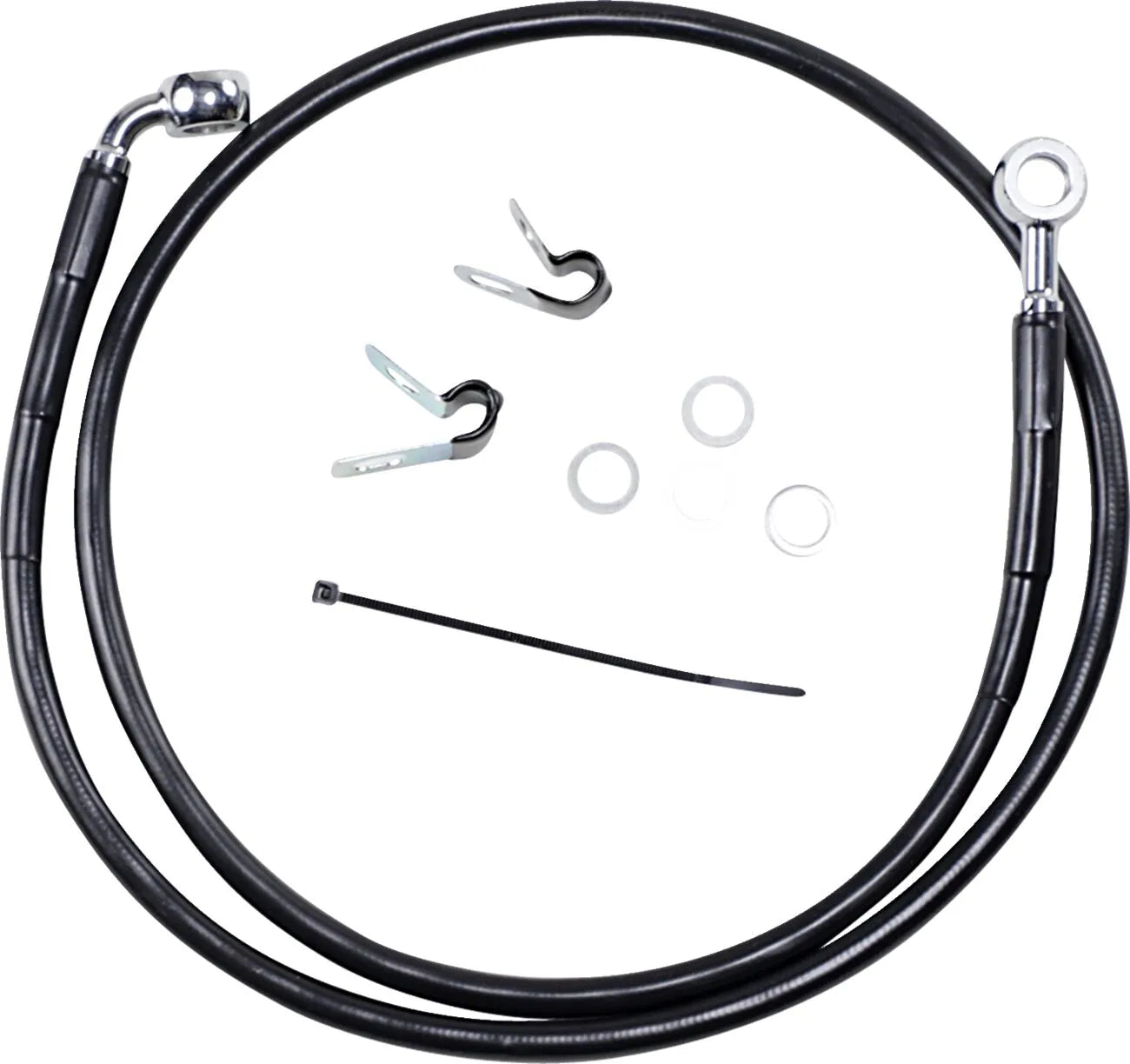 Drag Specialties Extended Black Vinyl Brake Line Kit