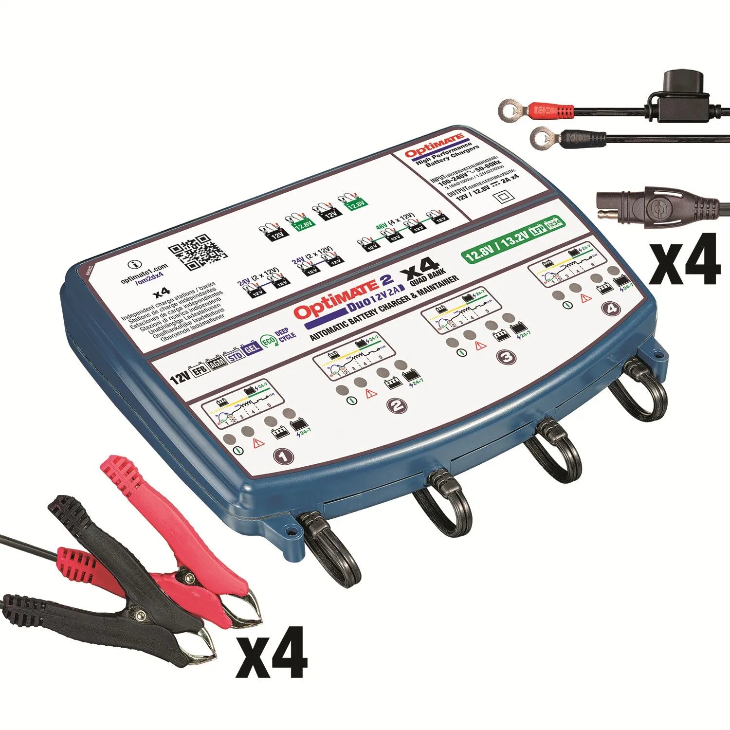 Tecmate Optimate 2 Duo X 4 Bank Battery Maintainer