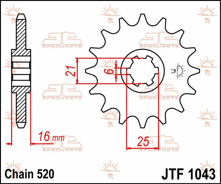Jt Sprockets Front Sprocket - 520 Chain - 14 Tooth