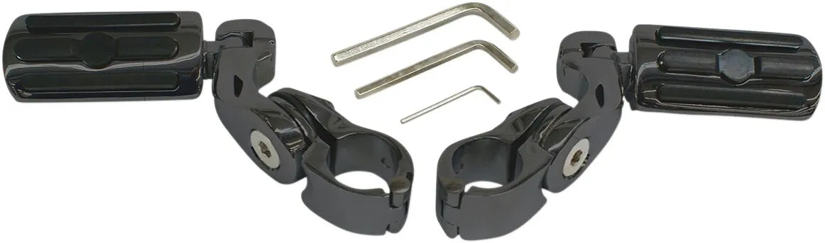 Rivco Highway Pegs - 1-1/4" Bars, Matte Black