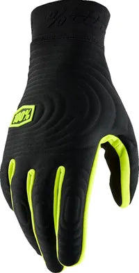 100% Brisker Xtreme Gloves - Black/Fluorescent Yellow