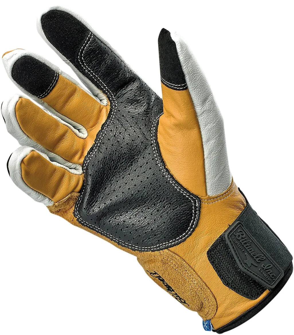 Biltwell Belden Gloves - Black/Light Gray/Golden Yellow