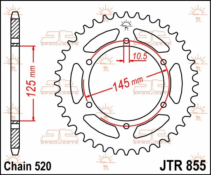 Jt Sprockets Steel Rear Sprocket - 520