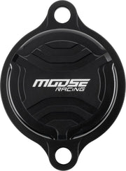 Moose Offroad Machined Oil Filter Cover - Black Aluminum