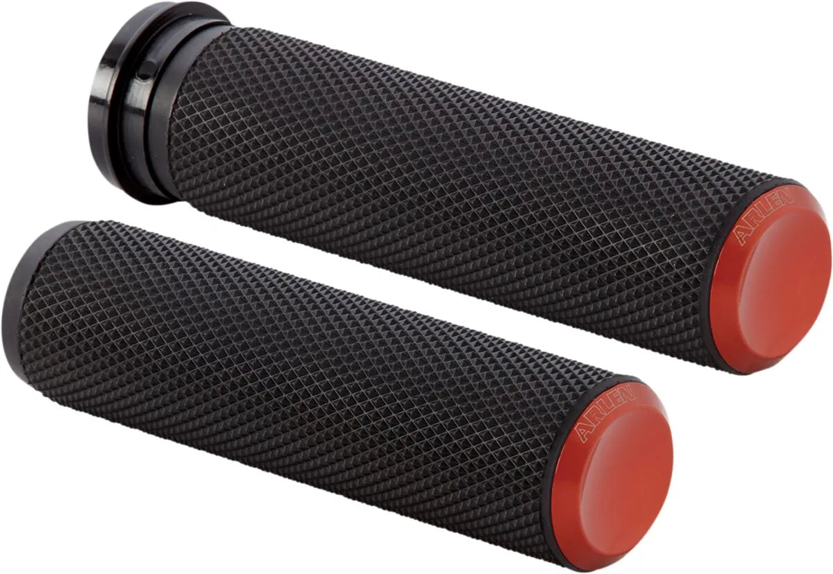 Arlen Ness Knurled Grips - Orange/black