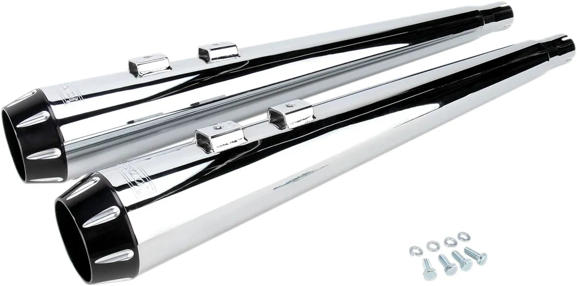 Bassani Xhaust Megaphone Slip-on Mufflers - Chrome