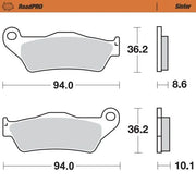 Moto-master Roadpro Sintered Brake Pad Rear